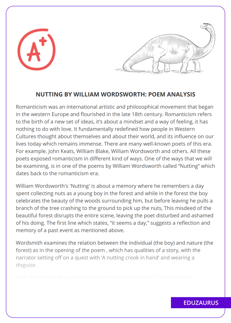 Nutting by William Wordsworth: Poem Analysis